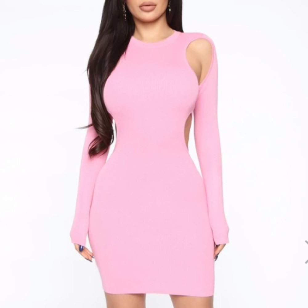 Cut out mini sweater dress